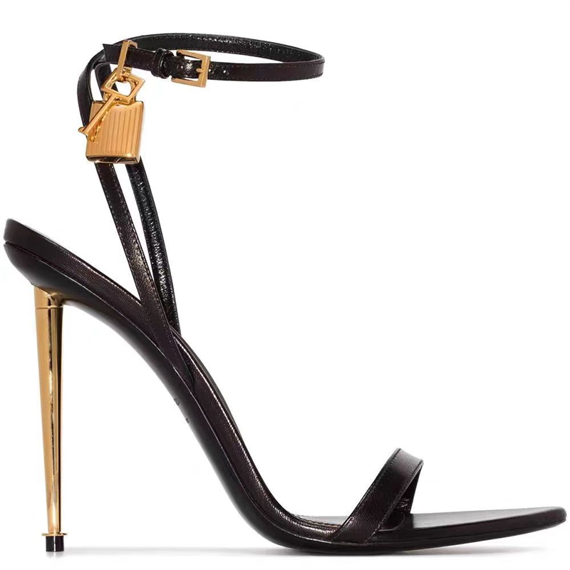 Platform Mule Heel - Buckle Strap Solid Color Key Lock