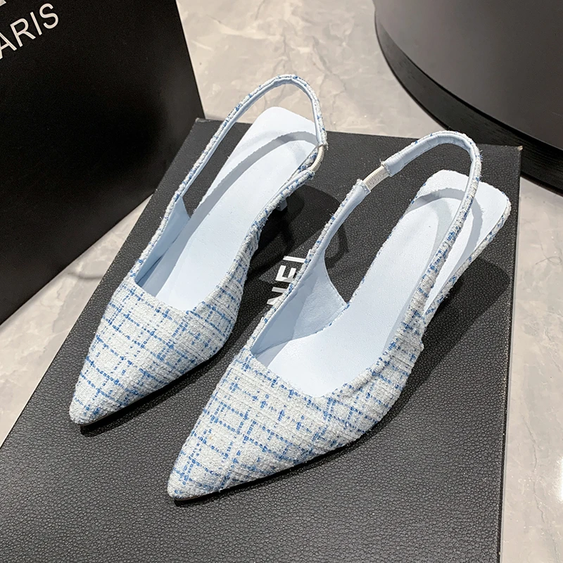 Women'S Shoes Navy Blue - Sea Salt Blue Pointed High Heel