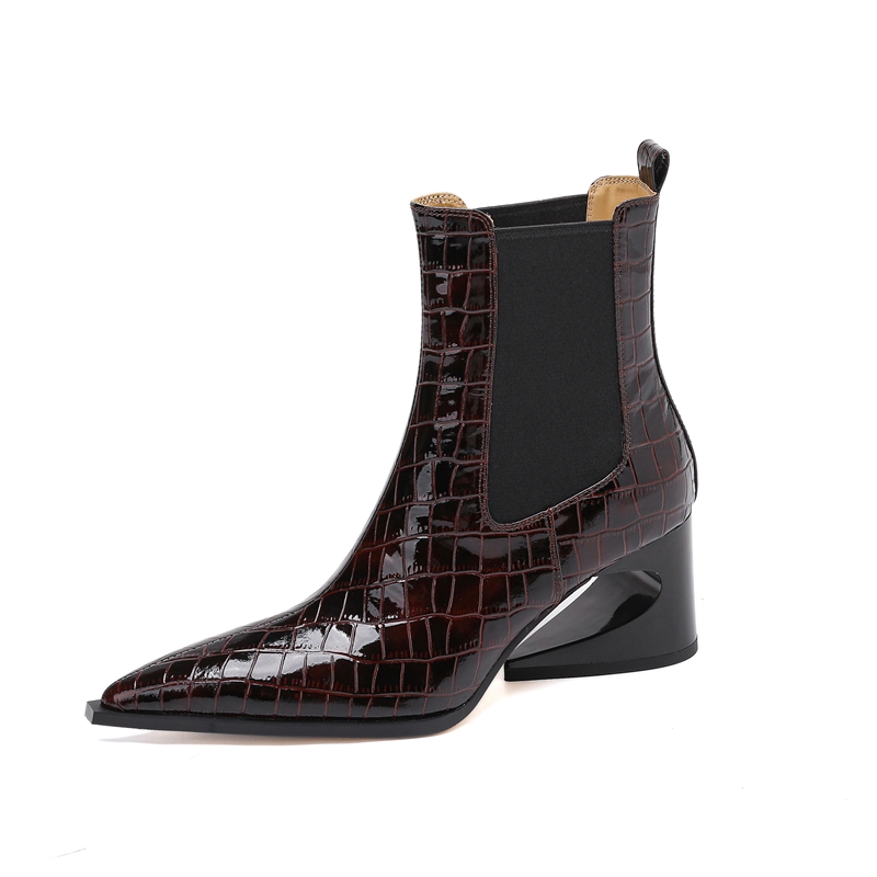 Women's New Leather Embossed P - Women'S Shoes Chelsea recension och pris