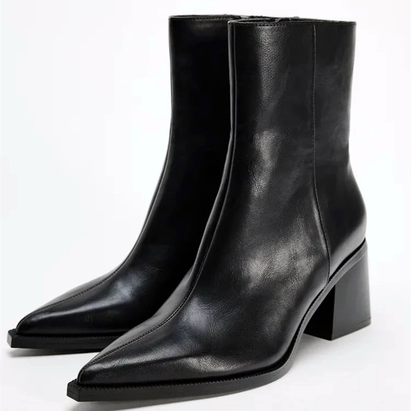 Chunky Heel Soft Leather Chels - Women'S Shoes Chelsea recension och pris