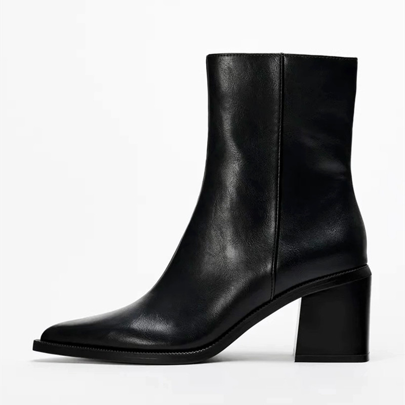 Chunky Heel Soft Leather Chels - Women'S Shoes Chelsea recension och pris