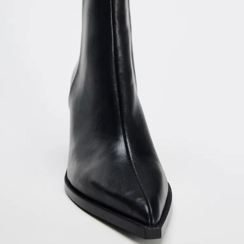 Chunky Heel Soft Leather Chels - Women'S Shoes Chelsea recension och pris