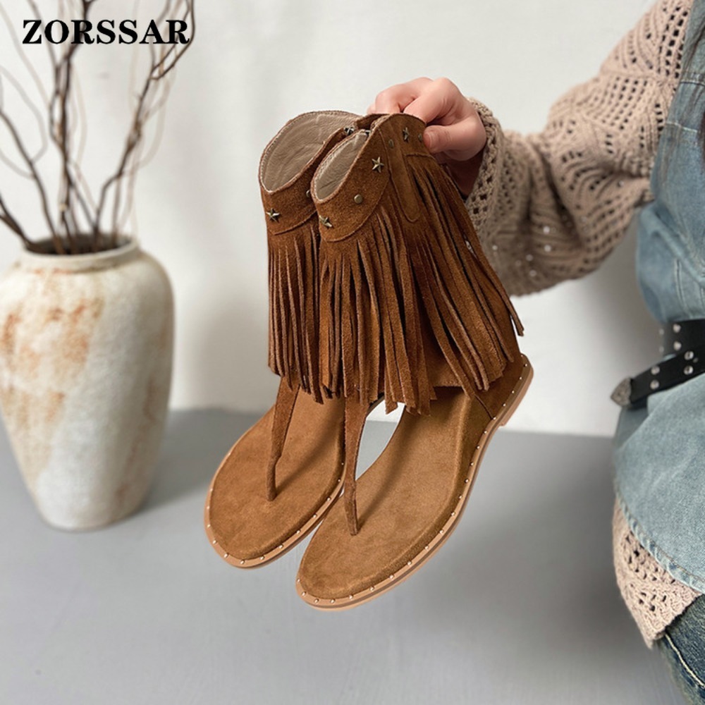 Women's Fringe Decor Studded T - Women Shoes Boots recension och pris
