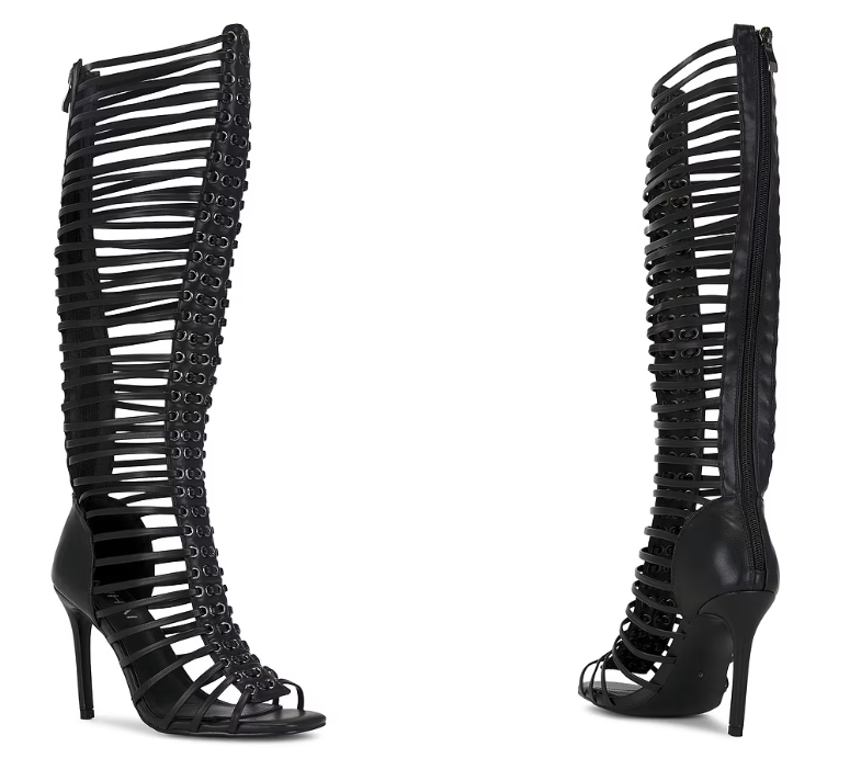 Women Black Caged Strappy Stil - Women Shoes Boots recension och pris