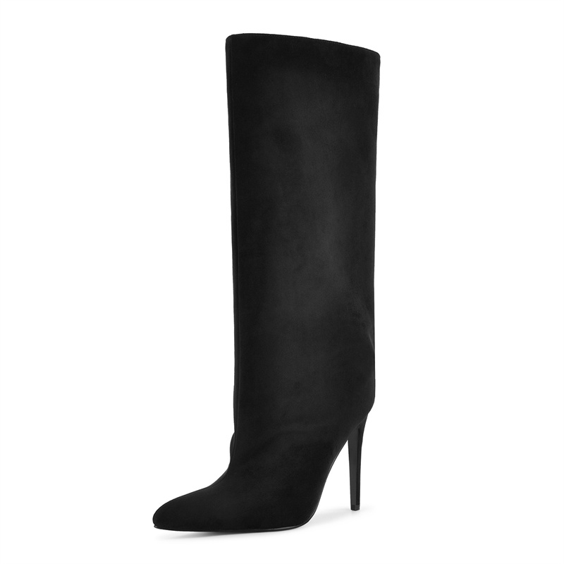 Onlymaker Black Faux Suede Kne - Women'S Shoes Extra Wide recension och pris