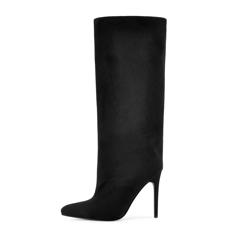 Onlymaker Black Faux Suede Kne - Women'S Shoes Extra Wide recension och pris