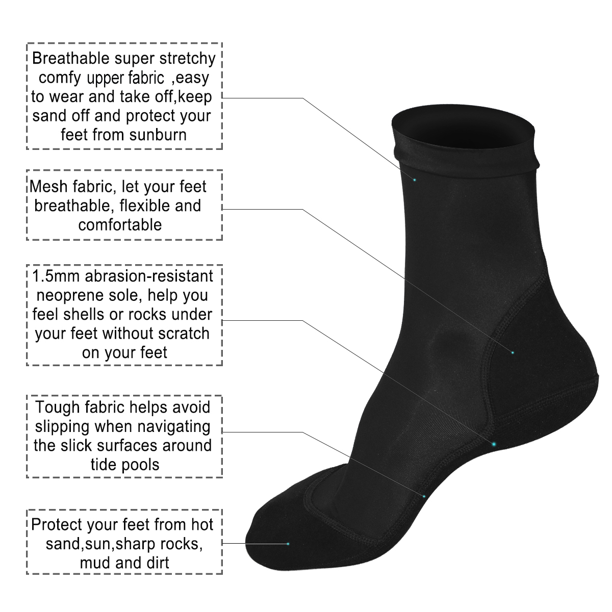 Neoprene Fin Socks for Sand Be - Women'S Shoes Neuropathy recension och pris