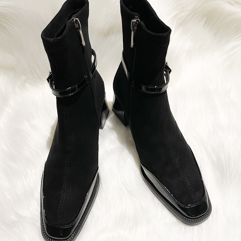 2026Winter Suede Patchwork Squ - Women'S Shoes Chelsea recension och pris
