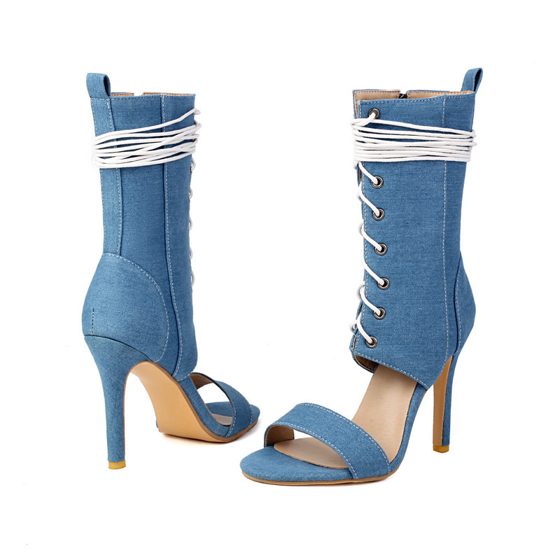 Pure White Open Toe Lace-up Zi - Women Shoes Boots recension och pris