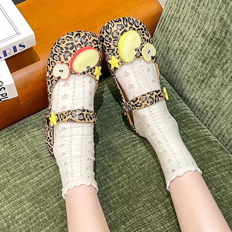 Retro Leopard Print Ballet Hol - Women Shoes Japan recension och pris