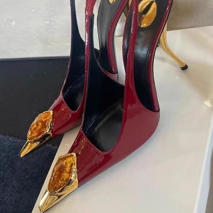 Star style Gemstone Metal Toe  - Platform Mule Heel recension och pris