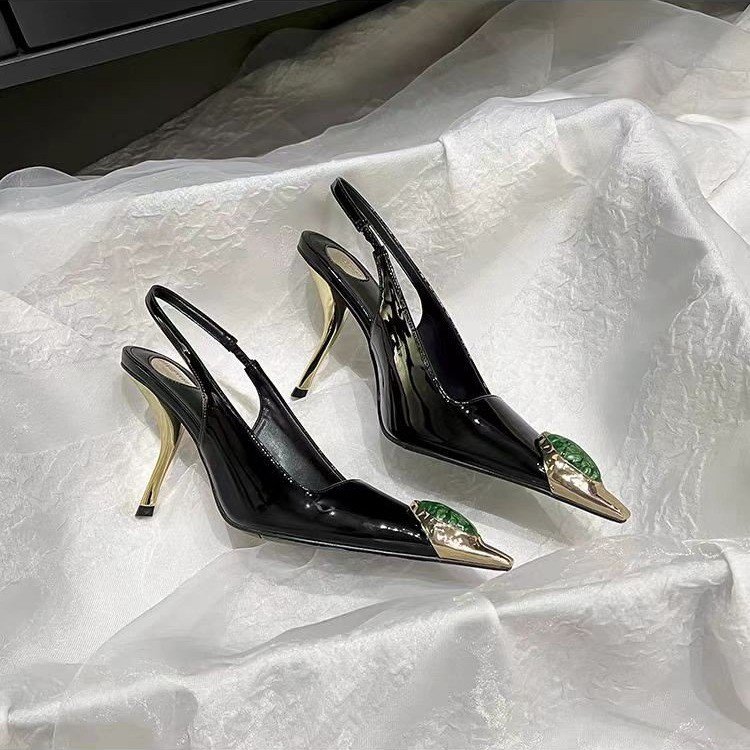 Star style Gemstone Metal Toe  - Platform Mule Heel recension och pris
