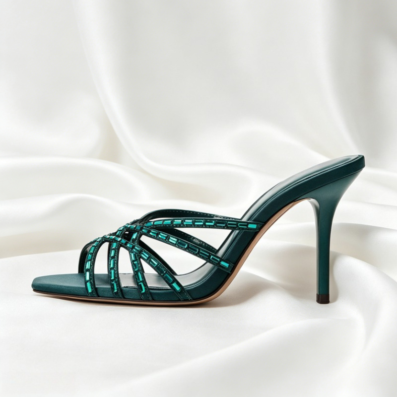 Unique Peacock Blue Crystal De - Women'S Shoes Navy Blue recension och pris