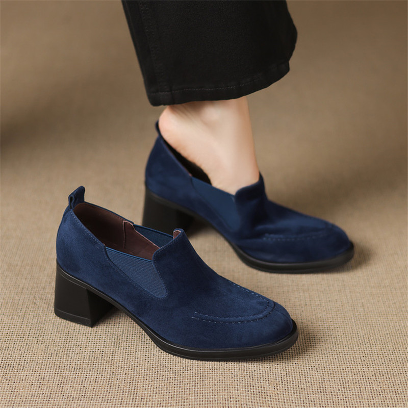 New Spring/Autumn Sheep Suede  - Women'S Shoes Navy Blue recension och pris
